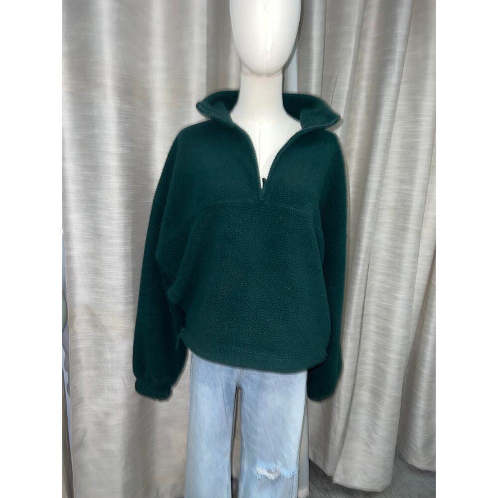 DSG women's green sherpa quarter zip pullover medium
